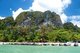 Thailand: Limestone karst outcrops overlook the beach, Hat Rai Leh West, Krabi Coast